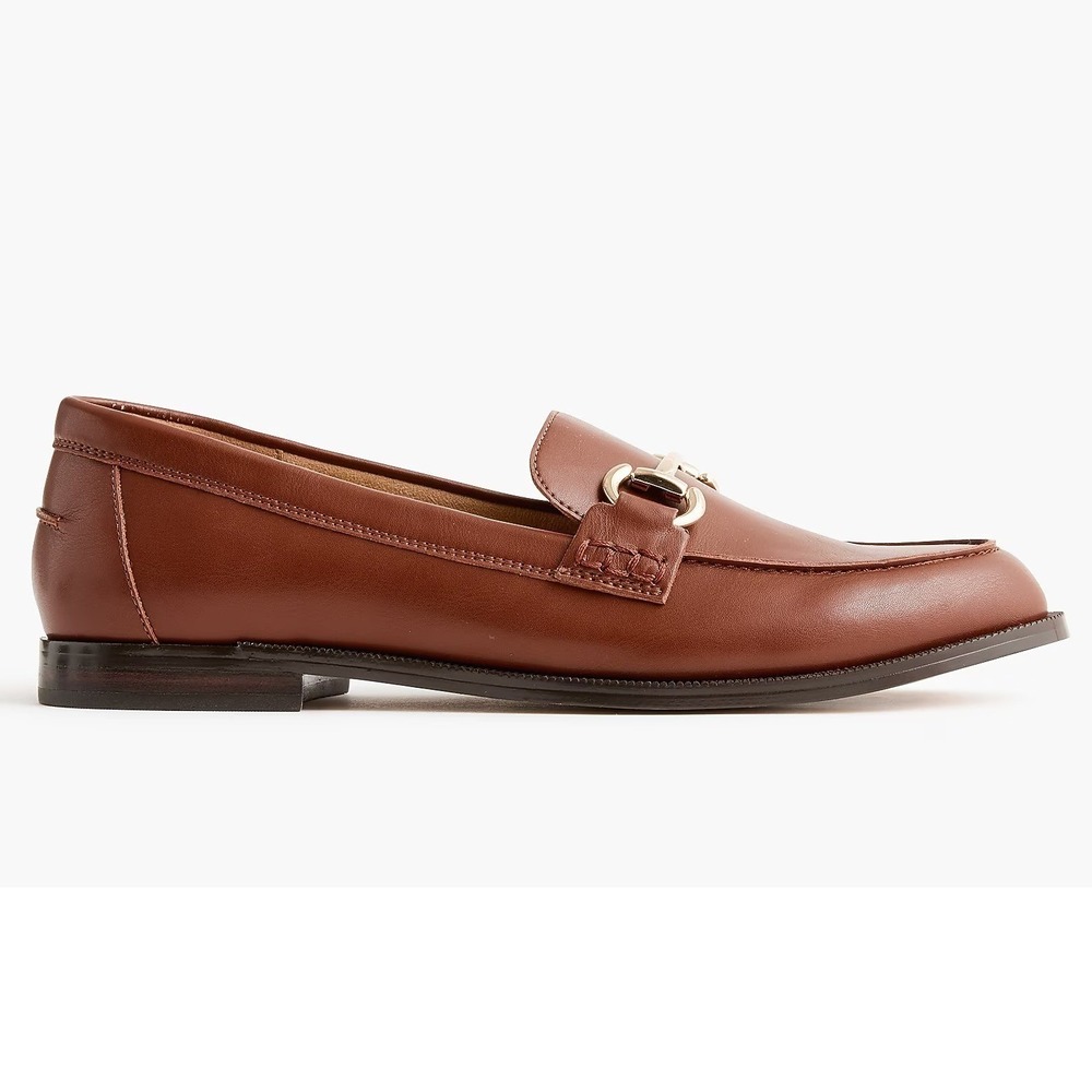 J. Crew Brown Leather Horsebit Loafers - Picture 3 of 13